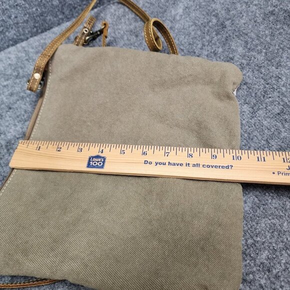 Myra Bag Contentment Small Crossbody Bag Upcycled Canvas Leather & Rug Western - Picture 14 of 14